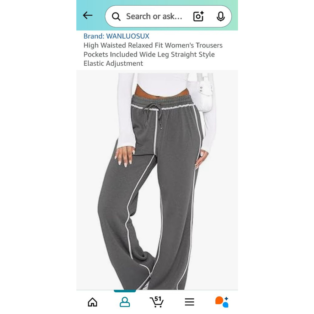 Wanluosux High Waisted Relaxed Fit Women's Lounge Pants Pockets Wide Leg 2x NWT